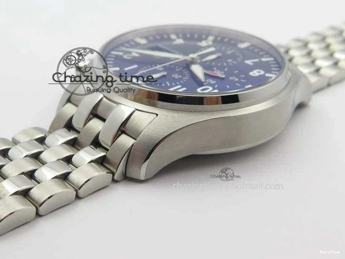 MIROTIME 0519 UrbanChic Pilot Chrono 2016 IW377714 ZF 1:1 Best Edition Blue Dial On SS Bracelet A7750 V 7272